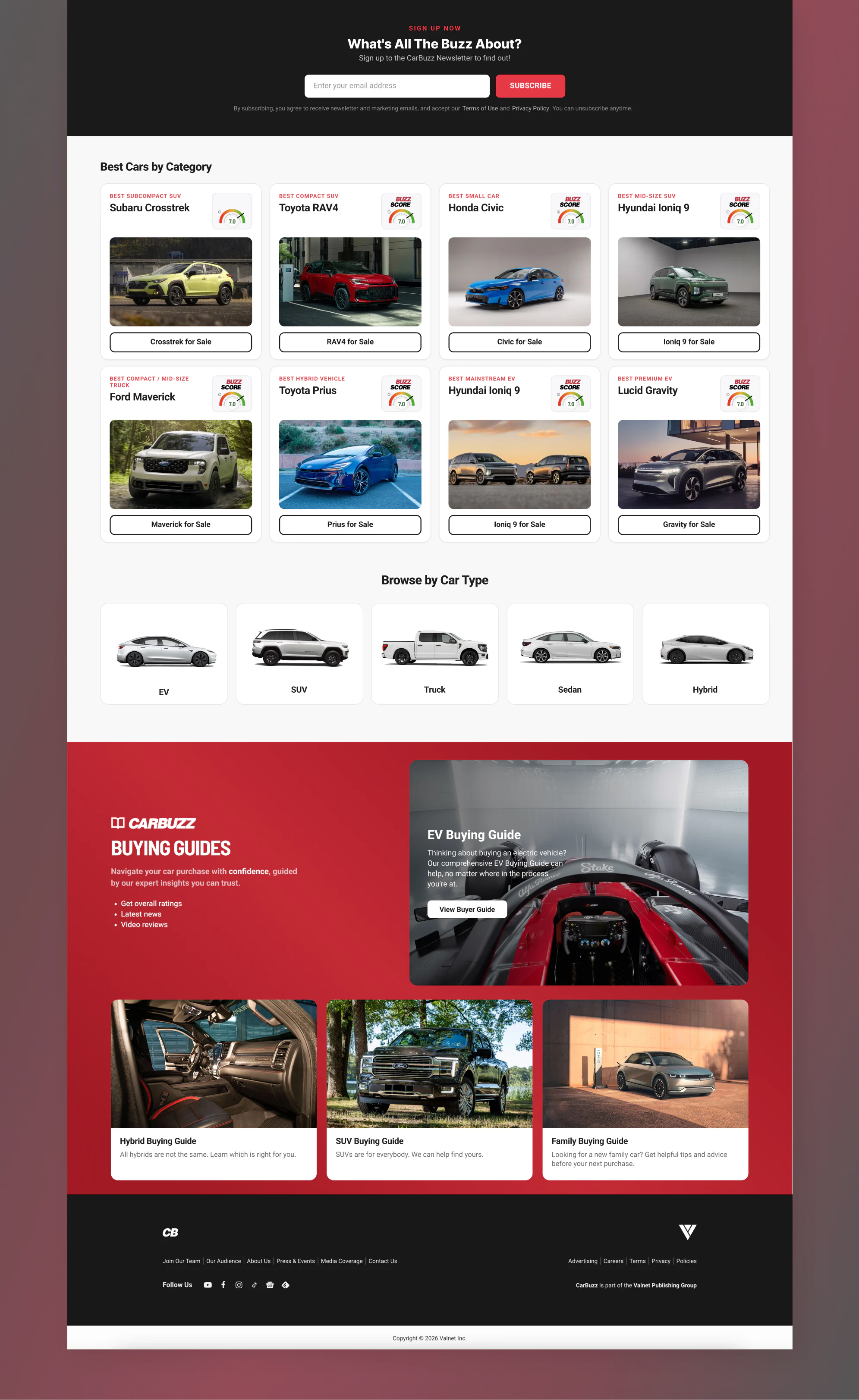 Carbuzz Marketplace homepage featured listings and categories